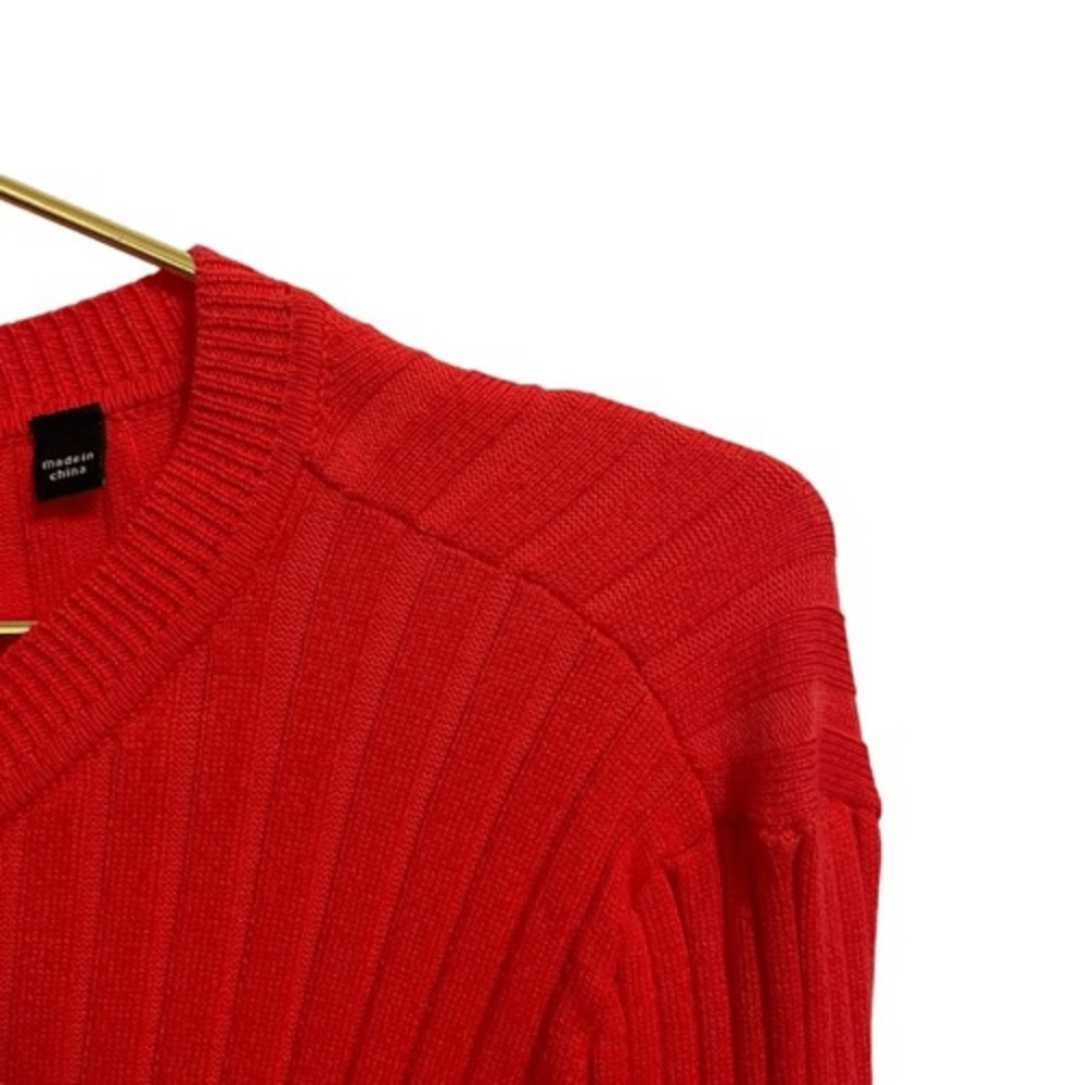 Cabi Womens Red Ribbed Bell Sleeve Button Front Cardigan Sweater 5285 Size S - Picture 3 of 8